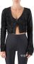 Gaëlle Paris Zwarte Logo Knoop Crop Cardigan Zwart Dames - Thumbnail 2