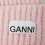 Ganni Geribbelde Beanie Muts in Roze Gerecyclede Wol Pink Dames - Thumbnail 4