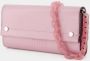 Ganni Leren portemonnee met ketting Pink Dames - Thumbnail 6
