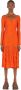 Ganni Gerimpelde Stretch-Kant Midi Jurk Orange Dames - Thumbnail 2