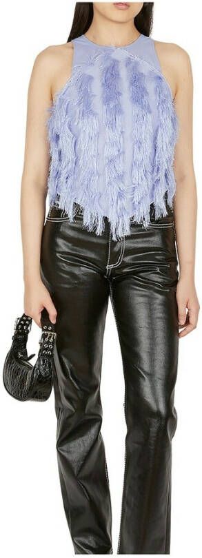 Ganni Fringe Top Paars Dames