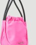 Ganni Gerecyclede Satijnen Knopen Mini Tas met Leren Handvatten Pink Dames - Thumbnail 4