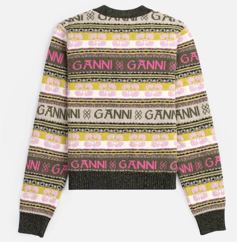 Ganni Logo Cardigan Sweaters Meerkleurig Dames