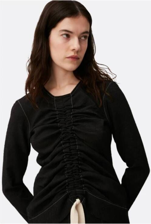 Ganni Long Sleeve Tops Zwart Dames
