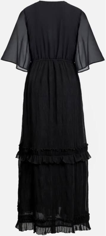 Ganni Zwarte jurk met kanten details Zwart Dames