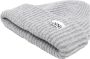 Ganni Gestructureerde Rib Beanie Paloma Melange Muts Gray Dames - Thumbnail 4