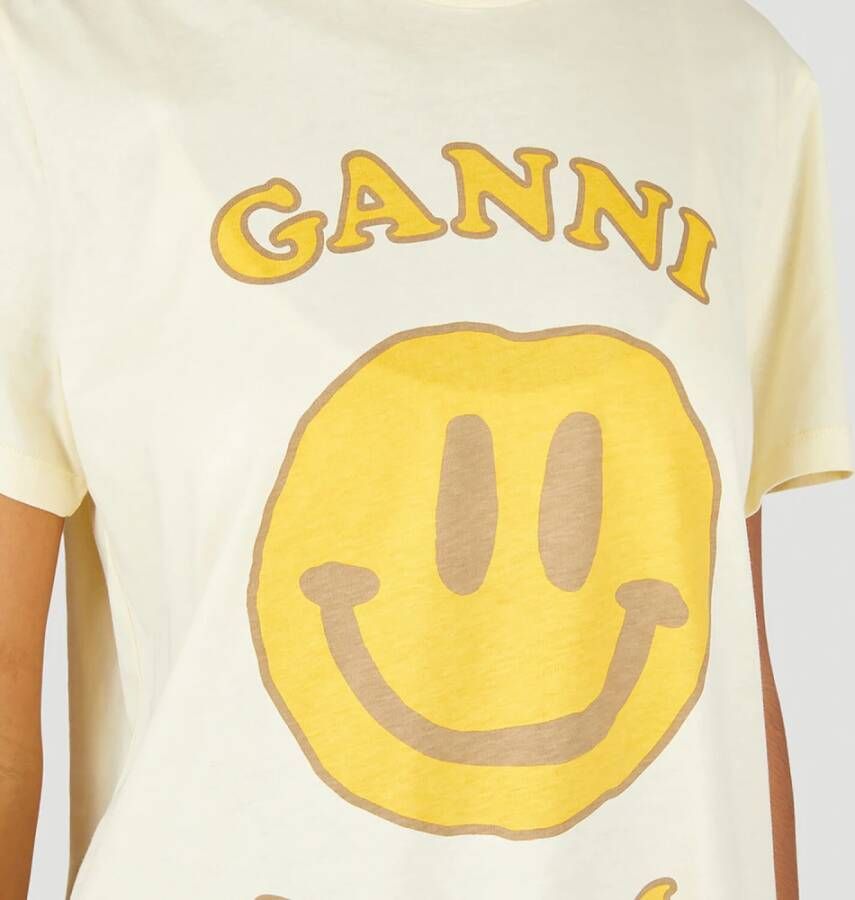 Ganni T-shirt Geel Dames