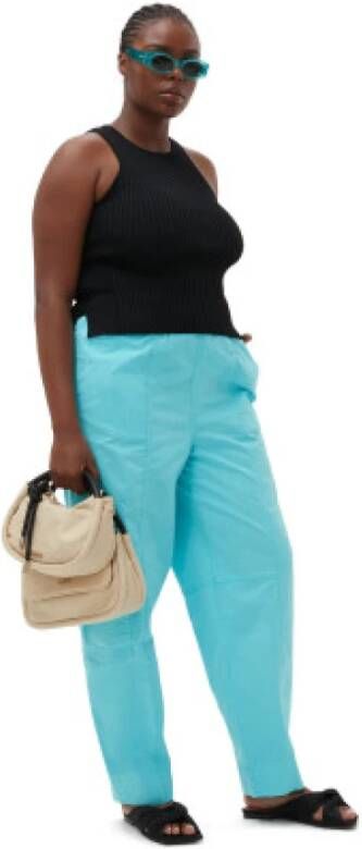 Ganni Trousers Blauw Dames