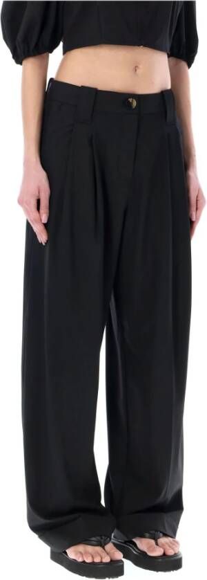Ganni Wijde broek Zwart Dames
