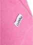Ganni Wollen Gebreide Sjaal met Logo Patch Pink Dames - Thumbnail 9