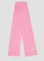 Ganni Wollen Gebreide Sjaal met Logo Patch Pink Dames - Thumbnail 5