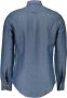Gant Blauw Katoenen Overhemd Lange Mouwen Italiaanse Kraag Enkele Zak Blue Heren - Thumbnail 2