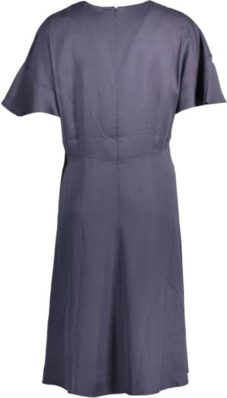Gant Blauwe Lyocell Korte Jurk met Logo Blauw Dames