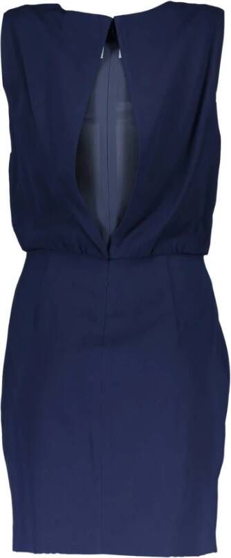 Gant Blauwe Mouwloze Jurk met Logo Blauw Dames