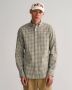 Gant Regular Fit Poplin Blouse met Vichy-ruit Beige Heren - Thumbnail 2