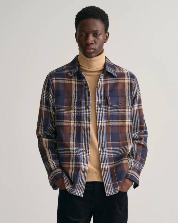 Gant Casual Shirts Blauw Heren