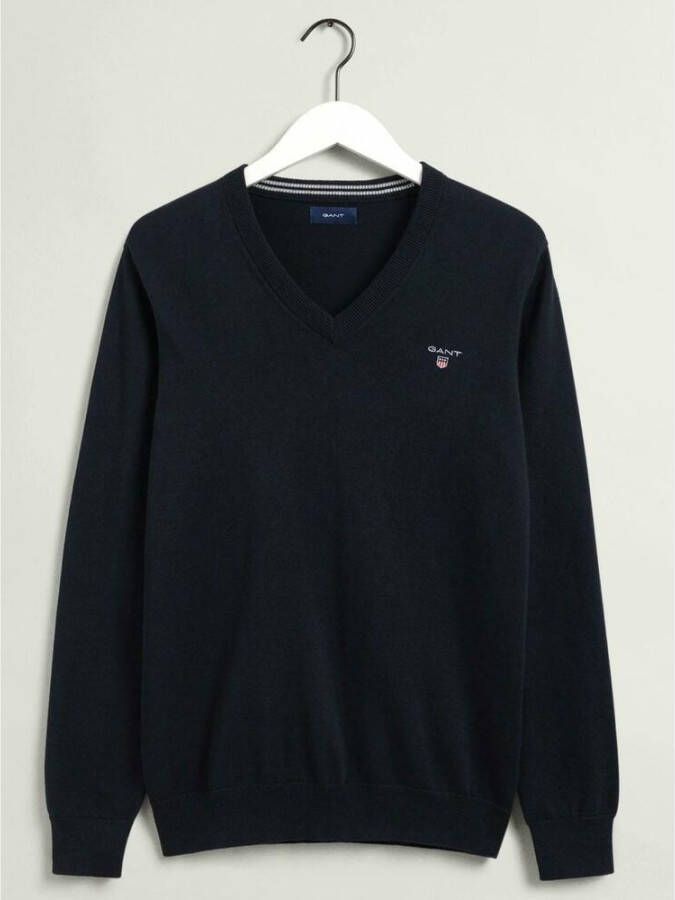 Gant Klassieke trui V-Hals Blauw Heren