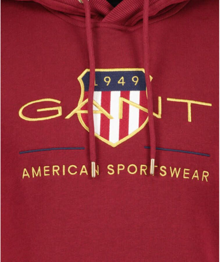 Gant Archive Shield hoodie Rood Heren