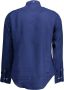 Gant Blauwe Linnen Slim Fit Overhemd met Borduursel Blue - Thumbnail 2