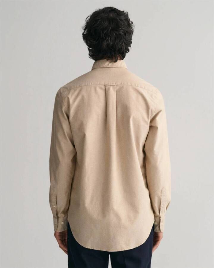 Gant Lange mouw overhemd Beige Heren