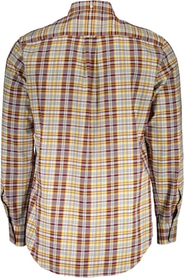 Gant Paarse Katoenen Overhemd Regular Fit Paars Heren