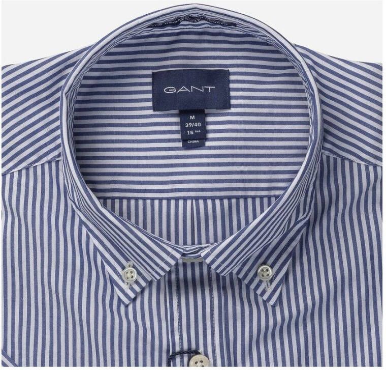 Gant Reg Broad Cloth Banks BD SS -shirt Blauw Heren