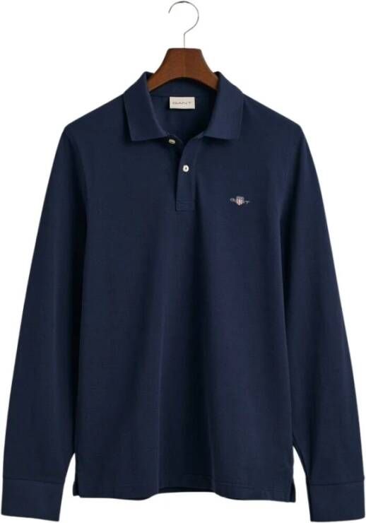 Gant Shield Polo Shirt met Lange Mouwen Blauw Heren