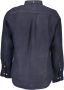 Gant Ele e Blauwe Linnen Korte Mouwen Overhemd Blue Heren - Thumbnail 2