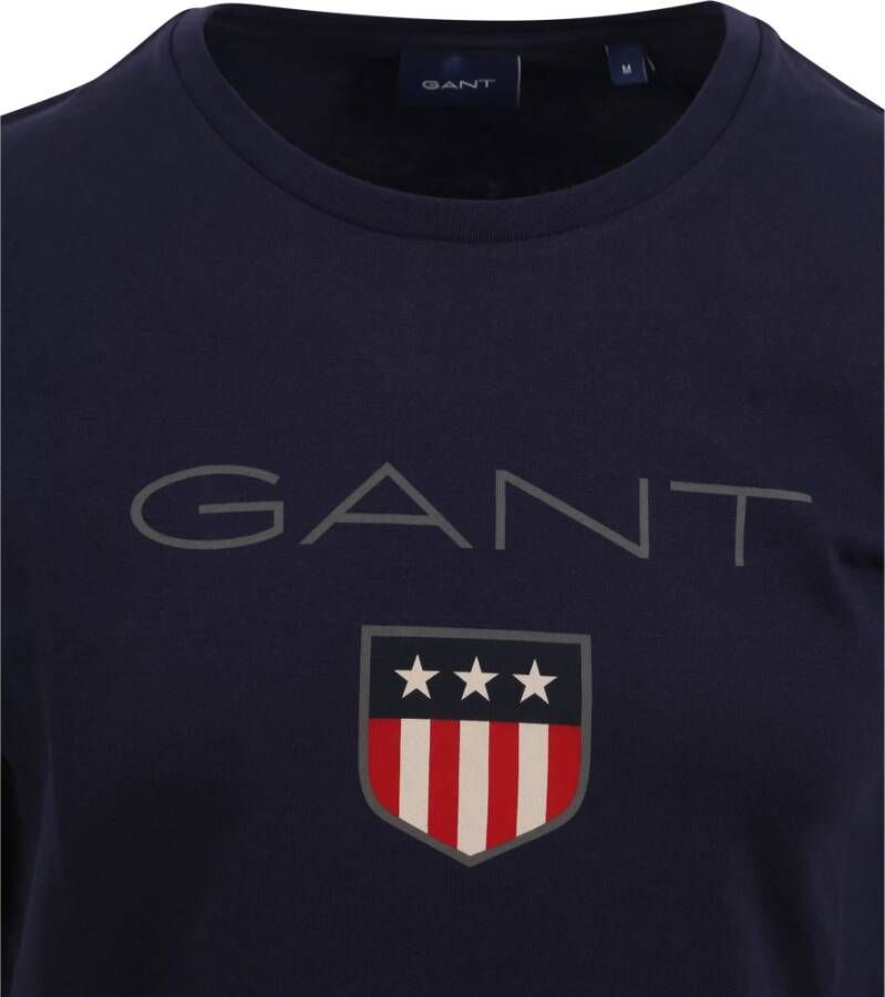 Gant T-shirt Shield Logo Blauw Heren
