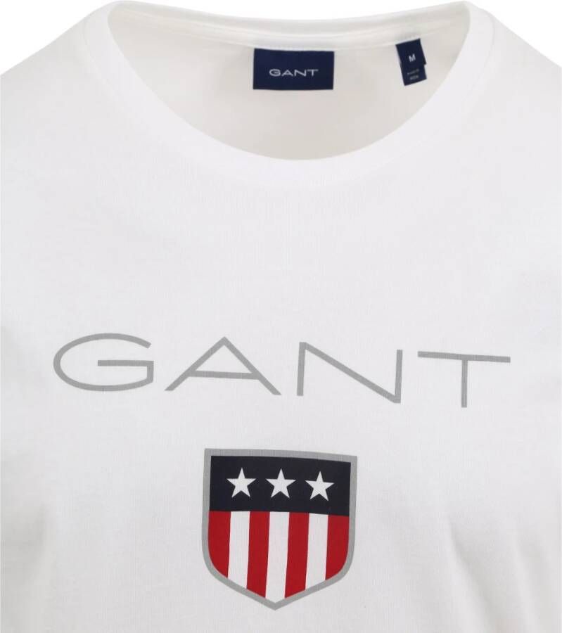 Gant T-shirt Shield Logo Wit Heren