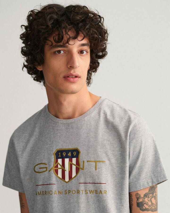 Gant T-Shirts Grijs Heren