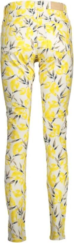 Gant White Cotton Jeans Pant Geel Dames