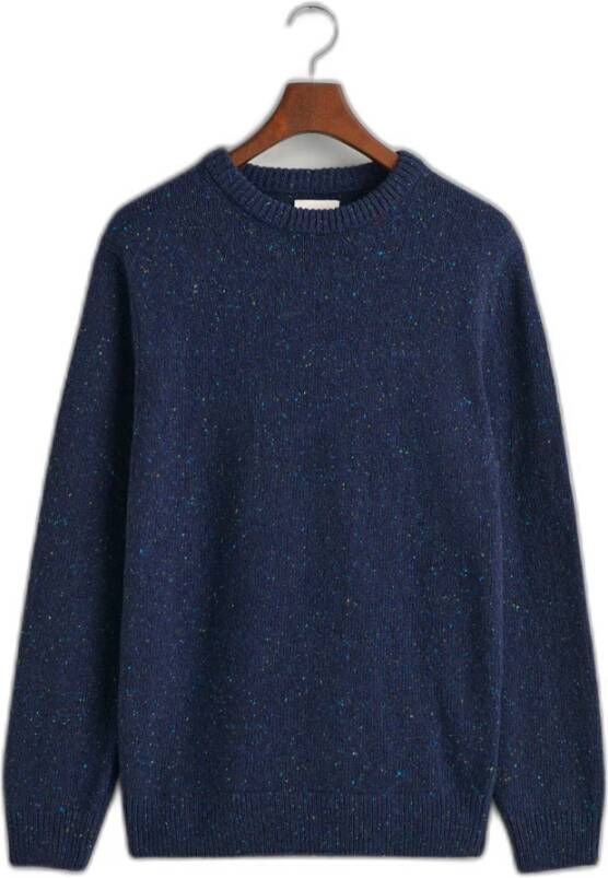 Gant Wollen Neps Sweatshirt Blauw Heren