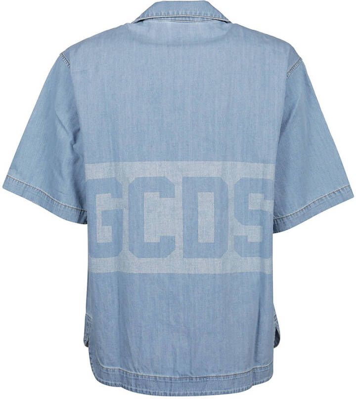 Gcds Shirt Ss22M340201 Blauw Heren