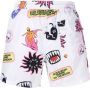 Gcds Kleurrijke Zwemshorts Elastische Taille White Heren - Thumbnail 4