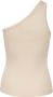 Gestuz Geribbelde One Shoulder Top in Pure Cashmere Beige Dames - Thumbnail 2