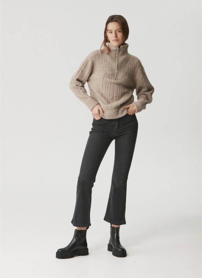 Gestuz Flared Broek met Hoge Taille Zwart Dames