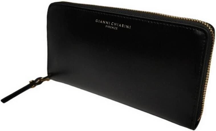 Gianni Chiarini Zwarte portemonnee met ritssluiting en meerdere vakken Zwart Dames