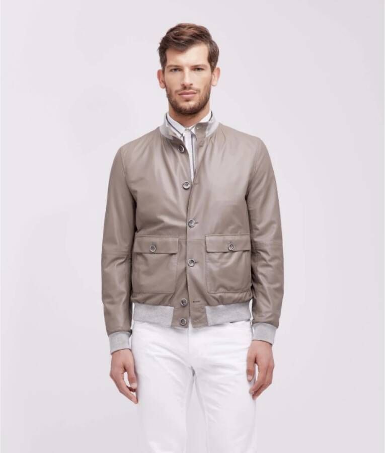 Gimo's Leather Jackets Beige Heren