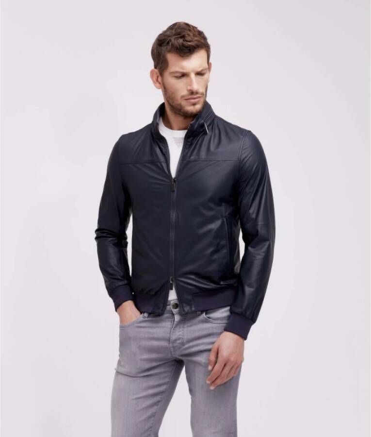 Gimo's Leather Jackets Blauw Heren