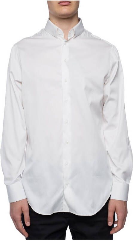 Giorgio Armani Shirt met snap kraag Wit Heren