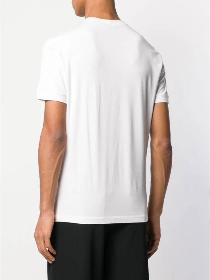 Giorgio Armani Witte Slim Fit T-shirt met Geborduurd Logo White Heren