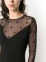 Givenchy Zwarte Midi Jurk met Plumetis Tule Mouwen Zwart Dames - Thumbnail 3