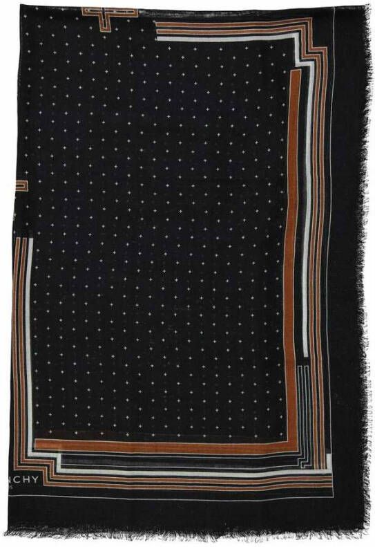 Givenchy Luxe bedrukte kasjmier foulard Zwart Dames