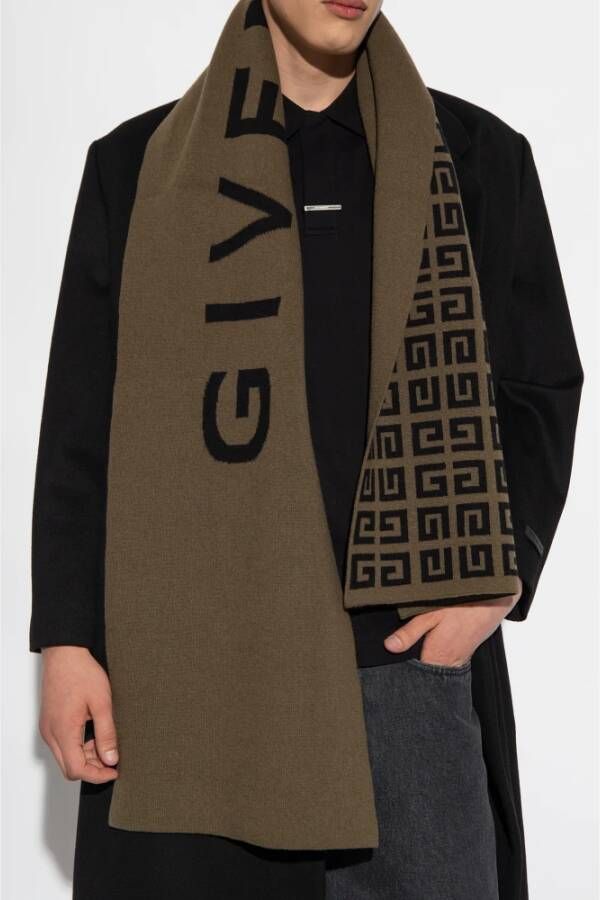 Givenchy Sjaal met logo Groen Heren