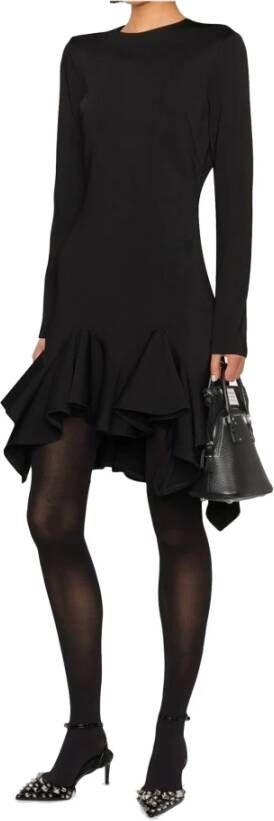 Givenchy Elegante Gerimpelde Zoom Jurk Zwart Dames