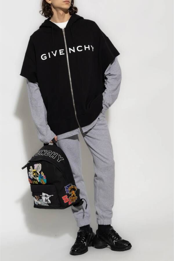 Givenchy Logo Sweatpants Grijs Elastische Taille 4G Print Grijs Heren