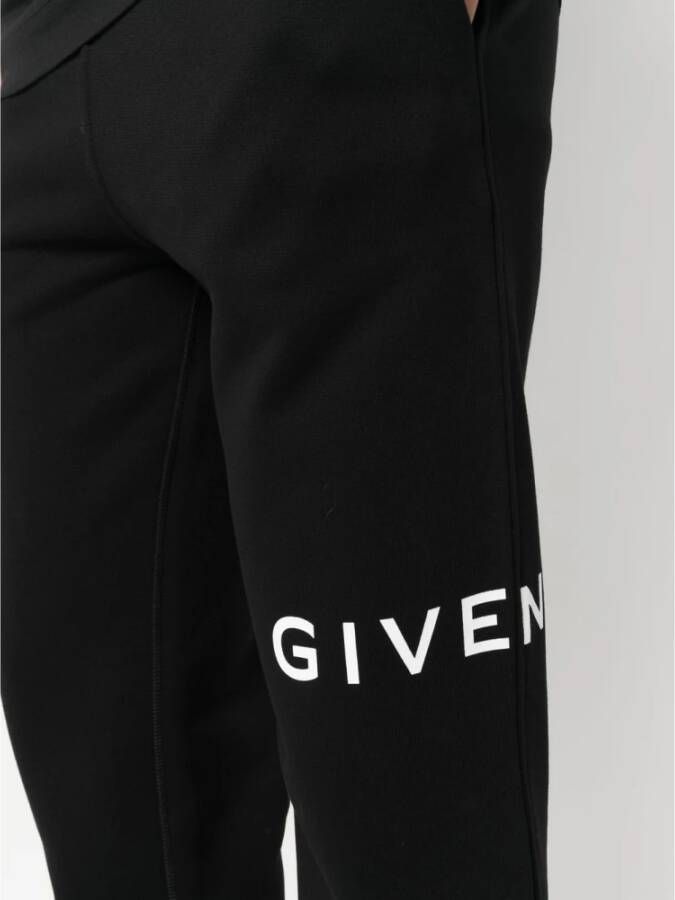 Givenchy Zwarte Logo Print Broek Elastische Enkel Black - Foto 2