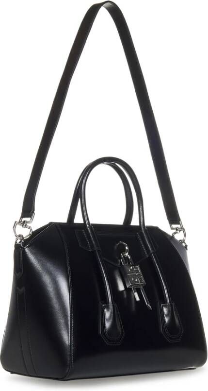 Givenchy Zwarte Leren Antigona Lock Tas Zwart Dames