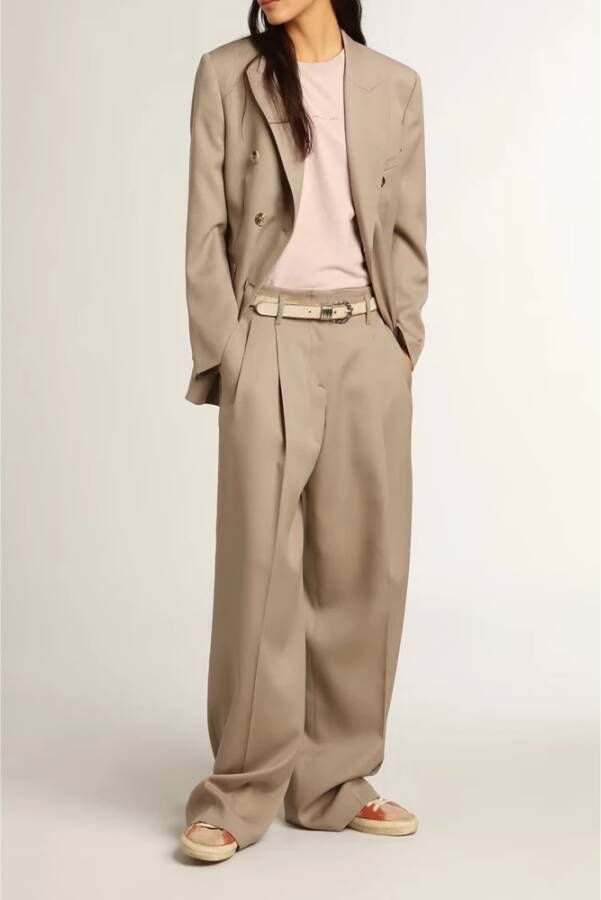 Golden Goose Geroosterde Cashew Dubbelrijige Blazer Beige Dames